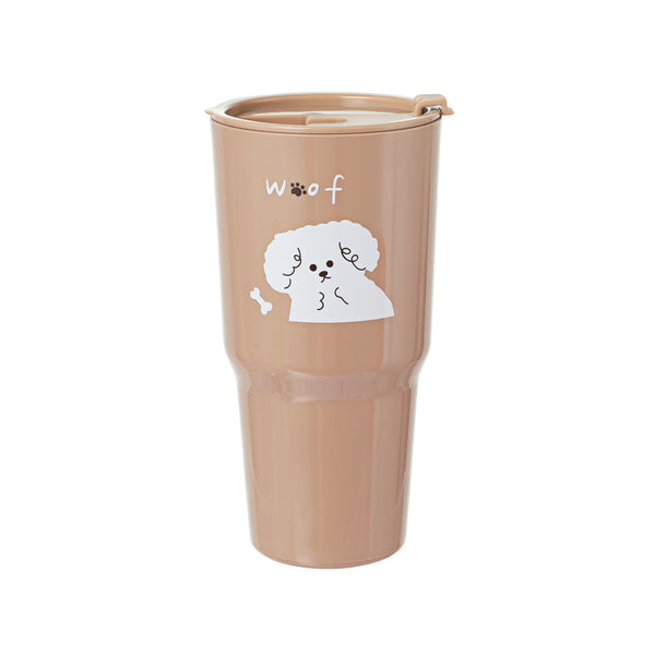 Stick Figure Puppy Series Plastic Cup with Flip Lid (800mL)