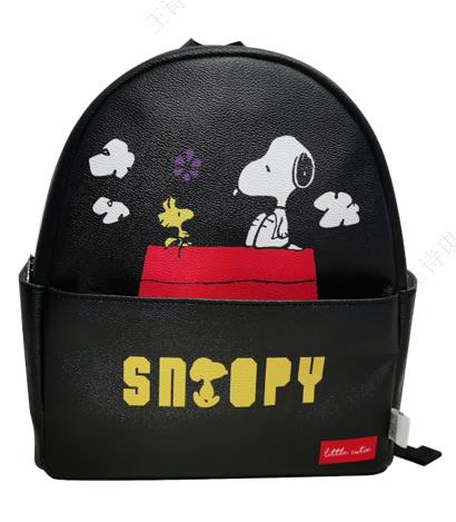 Snoopy Summer Travel Collection Backpack(Black,Snoopy Flower)