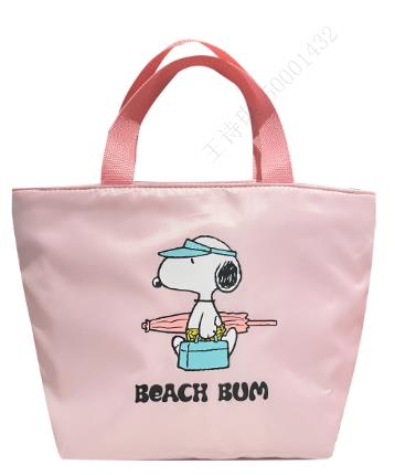 Snoopy Summer Travel Collection Trapezoid Lunch Bag(Light Pink)