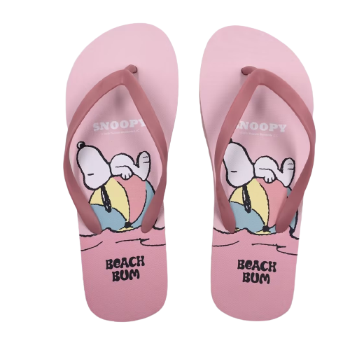 Snoopy Summer Travel Collection Women's Flip-Flops(Pink,35-36)