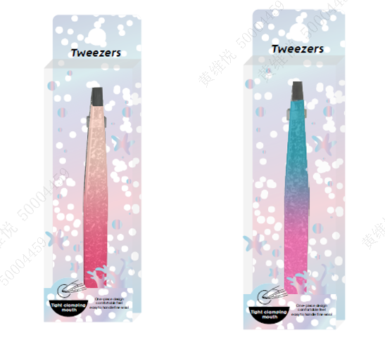 Colorful Series Gradient Color Flat Top Eyebrow Tweezer