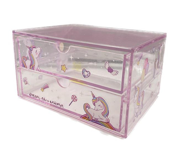 Unicorn Series Makeup Storage Box with 2 Drawers