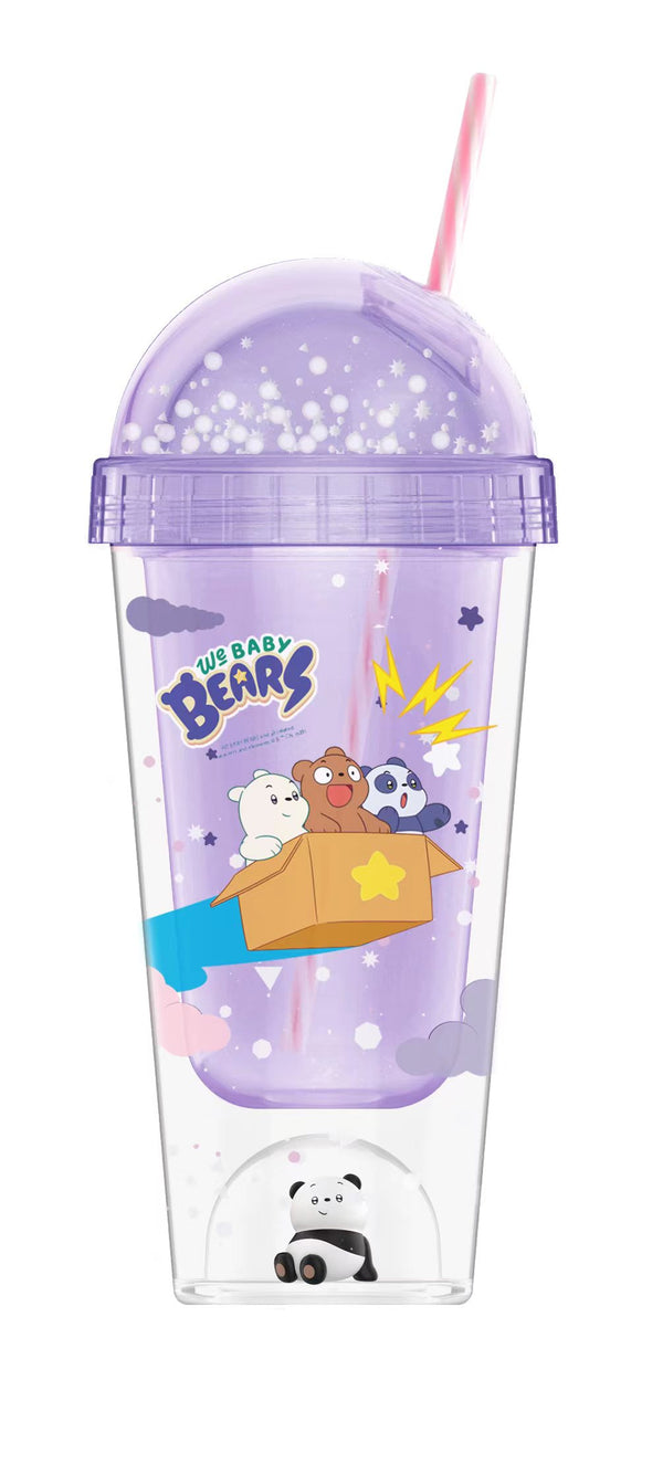 WE BABY BEARS Collection Double Wall Micro Landscape Tumbler with Straw (350mL)(Purple)