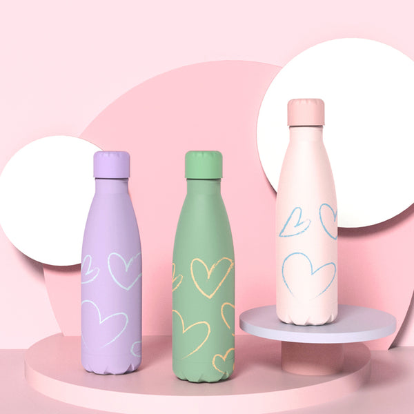 Hearts Design Double Wall Insulated Bottle (500mL)