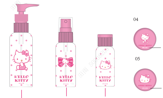 Hello Kitty Beauty Diary Series Travel Bottles Set (5 pcs)