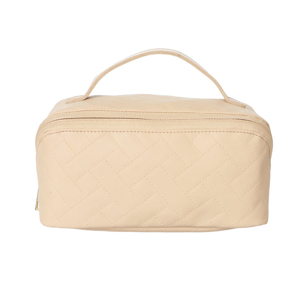 Quilted Cosmetic Bag(Light Apricot)