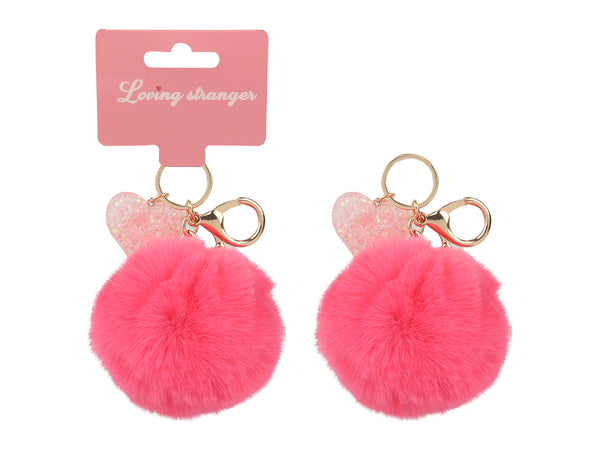 Pink Romance Series Pompom Keychain