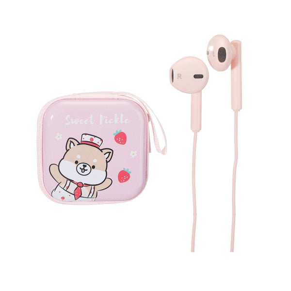 MINI FAMILY Strawberry Stage Collection 3.5mm In-ear Earphones Model: D17 (Shiba Inu)