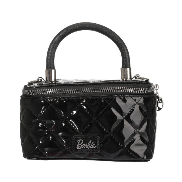 Barbie Collection Rhombus Grid Crossbody Hangbag(Black)