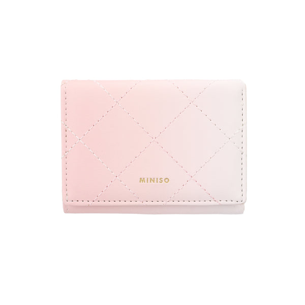 Women's Quilted Trifold Short Wallet(Light Pink)