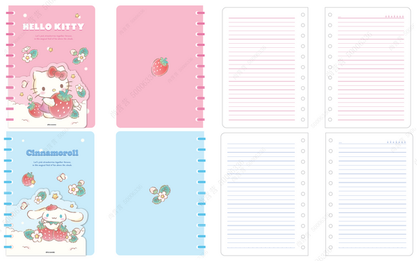 Sanrio characters Strawberry Collection B6 Double-layer Wire-bound Book (64 Sheets, Ruled Paper) (2 Assorted Models)