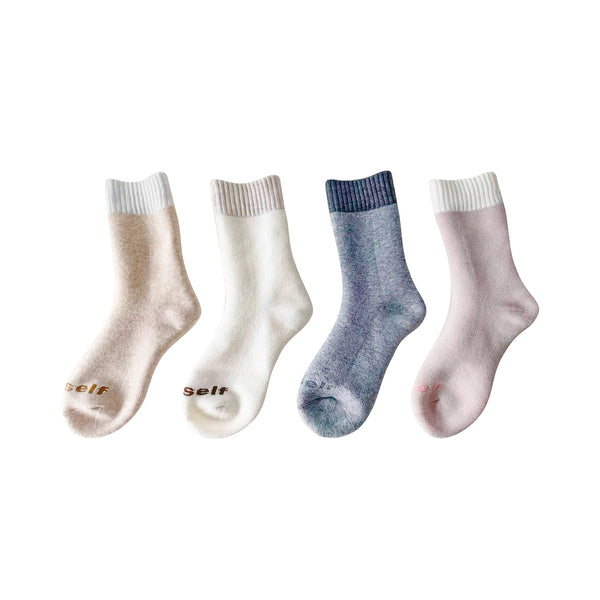 Contrast Color Extra Thick Women＇s Wool Socks