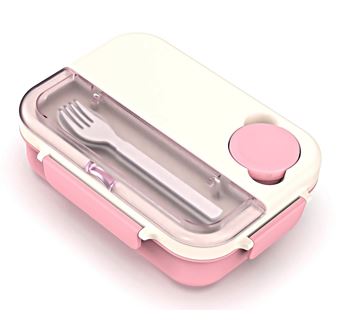 Large Capacity Salad Bento Box (1300mL)(Pink & White) Large Capacity Salad Bento Box (1300mL)(Pink & White)