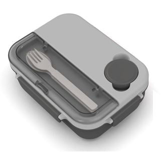 Large Capacity Salad Bento Box (1300mL)(Black & Gray)