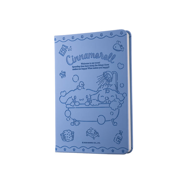 Sanrio characters Leisure Time Collection B6 PU Embossed Hardcover Book (80 Sheets, Cinnamoroll)