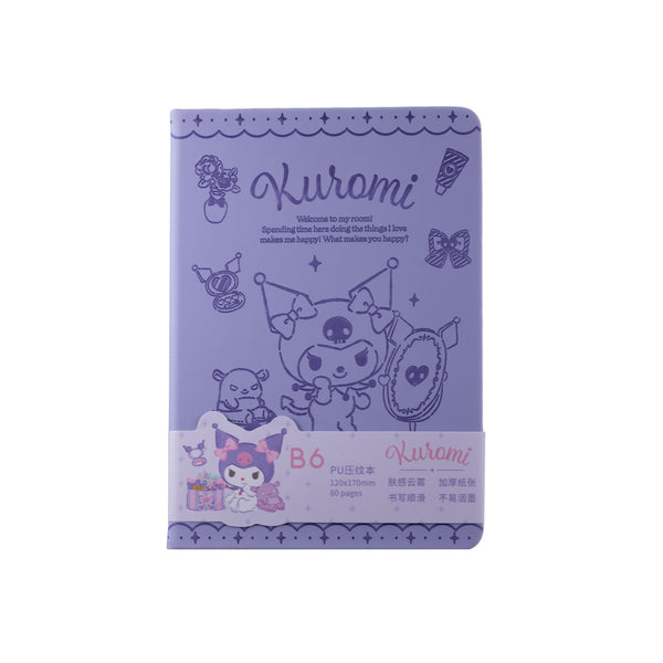 Sanrio characters Leisure Time Collection B6 PU Embossed Hardcover Book (80 Sheets, Kuromi)