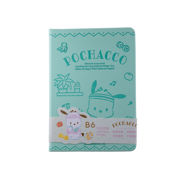 Sanrio characters Leisure Time Collection B6 PU Embossed Hardcover Book (80 Sheets, Pochacco)