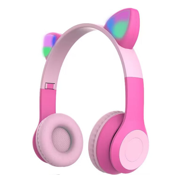 Light-up Cat Ear Wireless Headset Model: 23BF06(Pink)