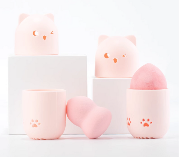 Kitten Makeup Sponge Set (with Silicone Case)