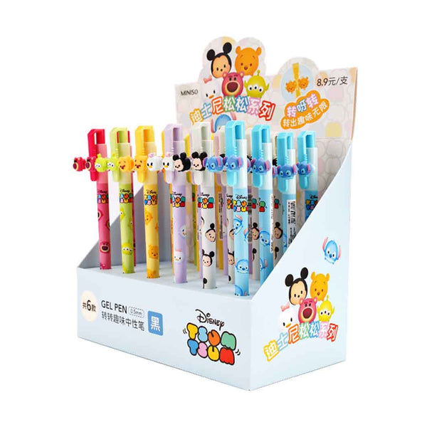 Disney Tsum Tsum Collection Rotating Gel Pen (0.5mm, Black) (6 Assorted Models) PDQ