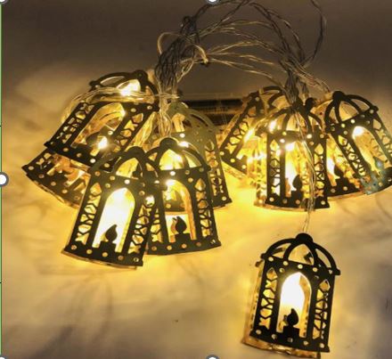 Golden Moon Series Metal Decoration String Lights 1.55m (Lantern)