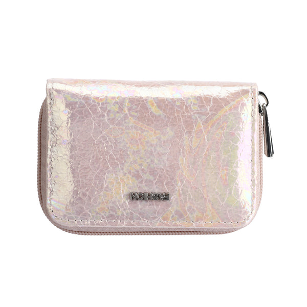 Laser Zip Around Coin Purse(Pink)