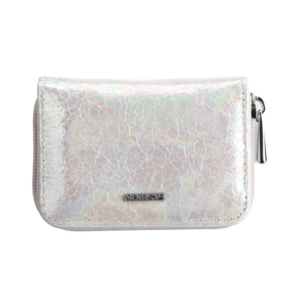 Laser Zip Around Coin Purse(White)