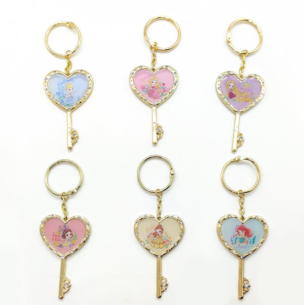 Disney Princess Collection Heart Metal Keychain