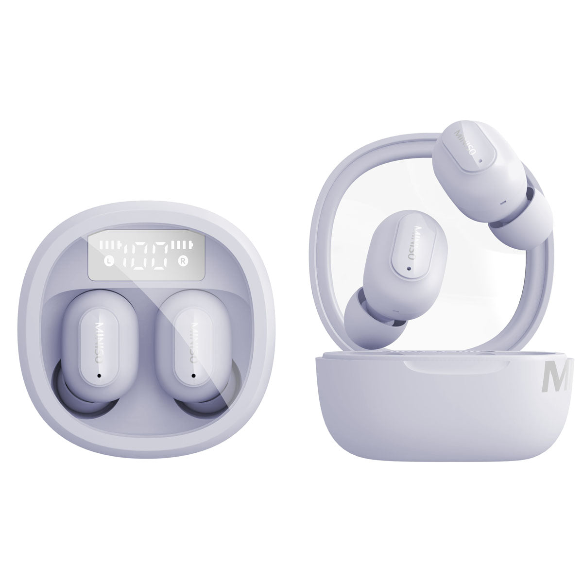 Colored Beans Battery Display TWS Earphones  Model: R99 (Purple)