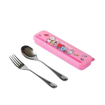 BT21 Collection Flatware Set (Fork & Spoon)(Pink)