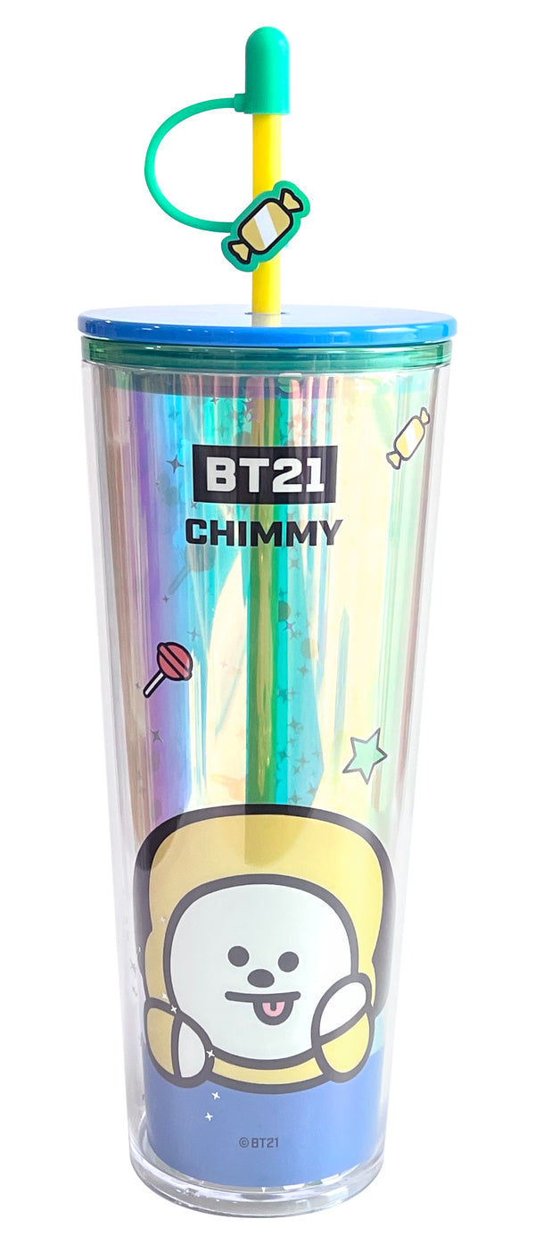 BT21 Collection Double Wall Plastic Tumbler with Straw (800mL)(CHIMMY)