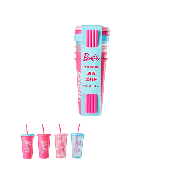 Barbie Shining Collection Plastic Tumbler 4-Piece Set(520mL)