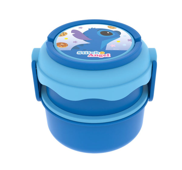 Disney Lilo & Stitch Collection Double Layered Round Bento Box (1100mL)(Stitch)