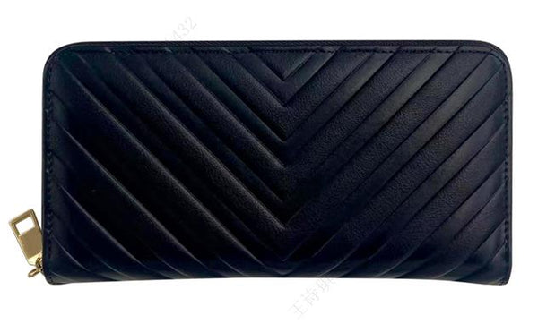 Women's Long Zip Around Wallet(Black)