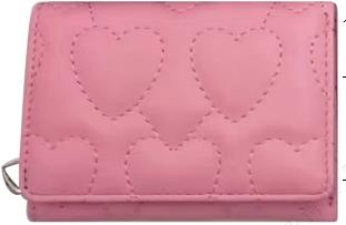 Women's Short Trifold Zip Around Wallet(Pink)