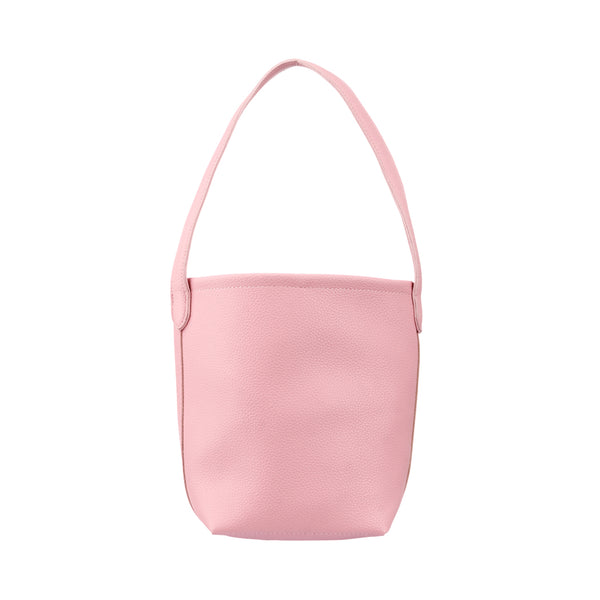 Litchi Pattern Solid Color Zipper Shoulder Bag(Light Pink)