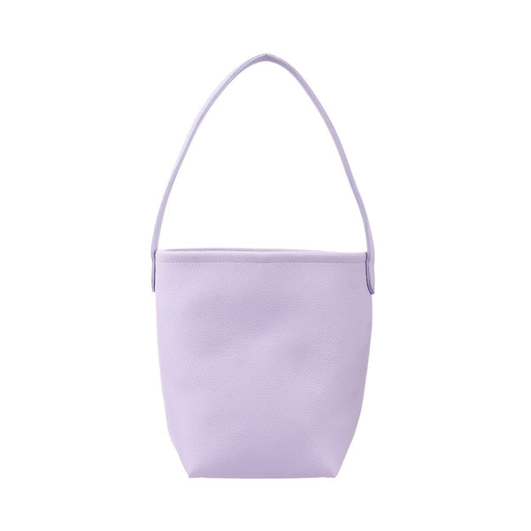 Litchi Pattern Solid Color Zipper Shoulder Bag(Light Purple)