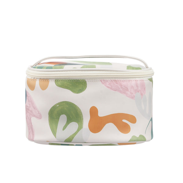 Abstract Floral Cosmetic Case(Gray)