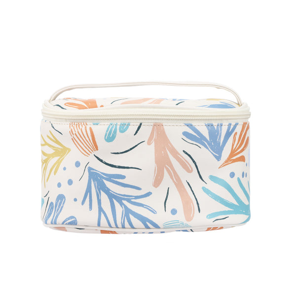 Abstract Floral Cosmetic Case(White)