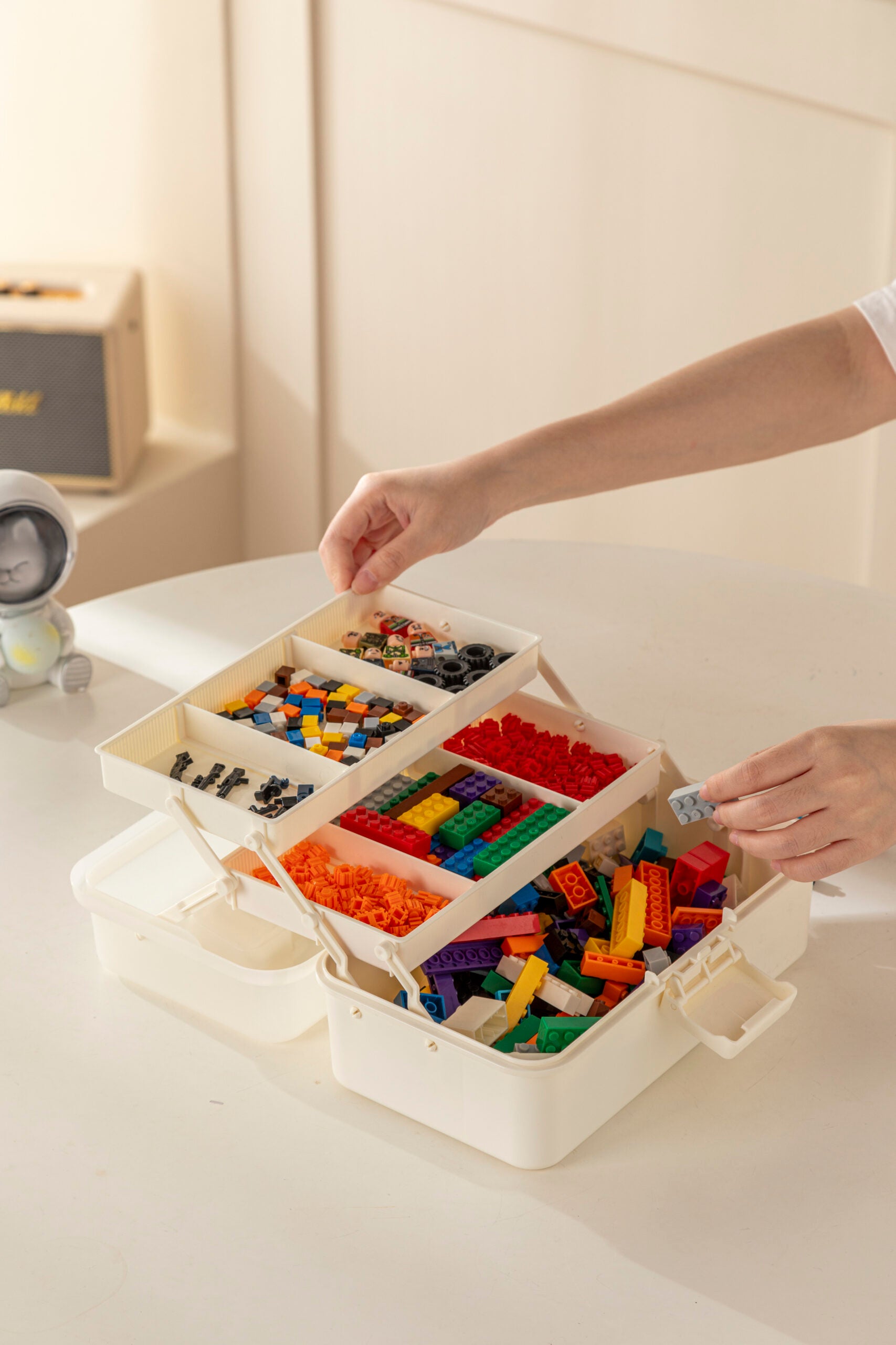 Three-Layer Foldable Tool Storage Box (L)(White) Three-Layer Foldable Tool Storage Box (L)(White)