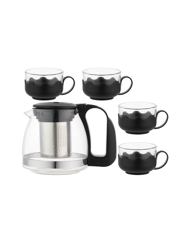 Simple 4+1 Tea Set (Black)