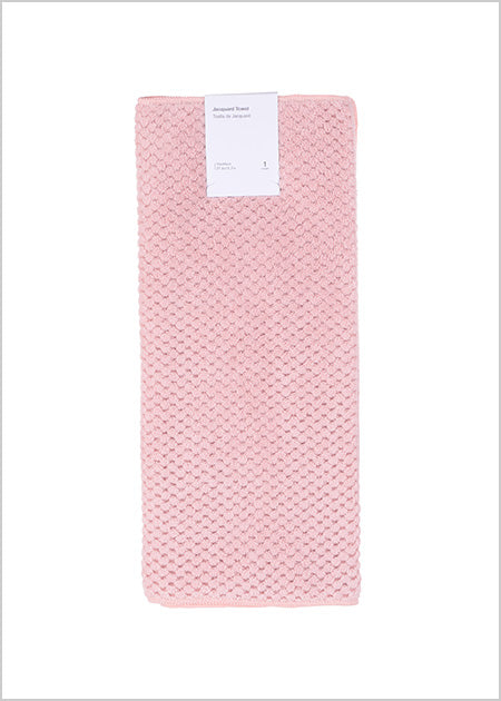 Solid Color Jacquard Towel (Pink)