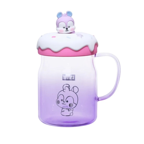 BT21 BABY Collection Glass Mug with Lid & Decoration 640mL (MANG) BT21 BABY Collection Glass Mug with Lid & Decoration 640mL (MANG)