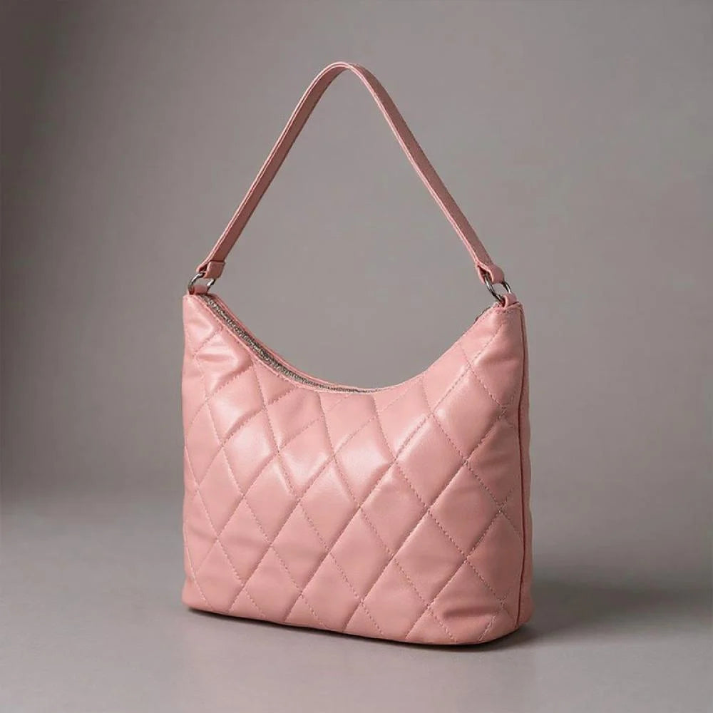 Rhombus Pattern Tote Shoulder Bag (Pink) Rhombus Pattern Tote Shoulder Bag (Pink)