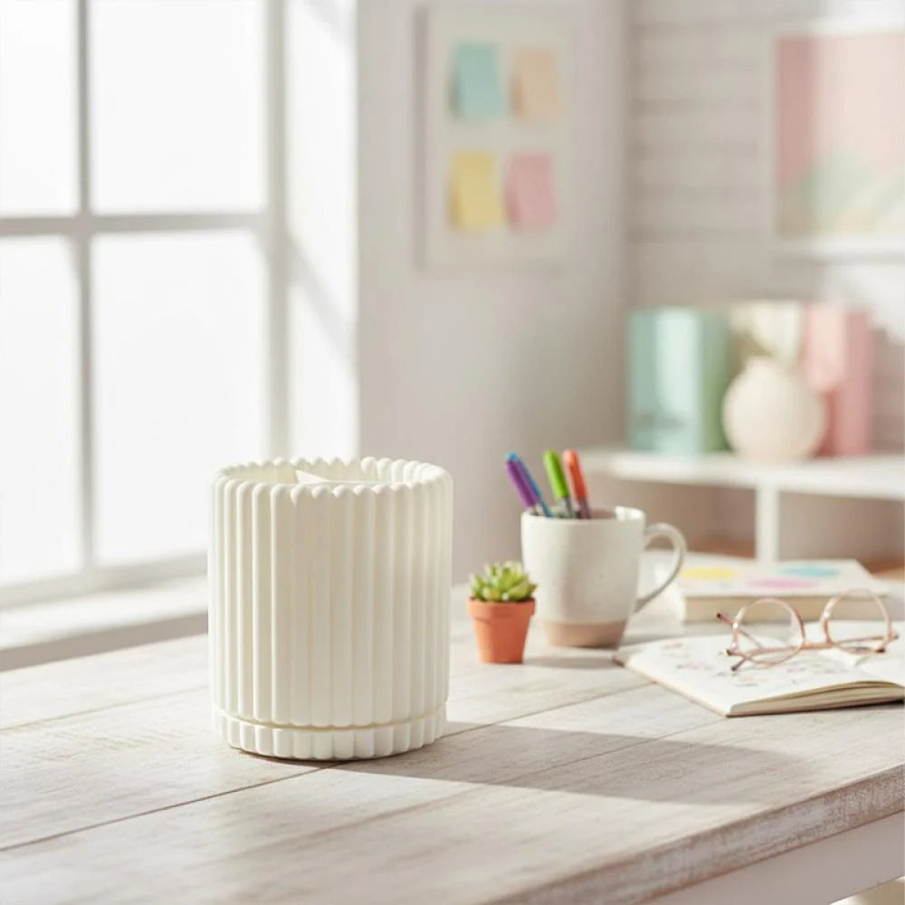 Column Pattern Rotating Pen Holder (White) Column Pattern Rotating Pen Holder (White)