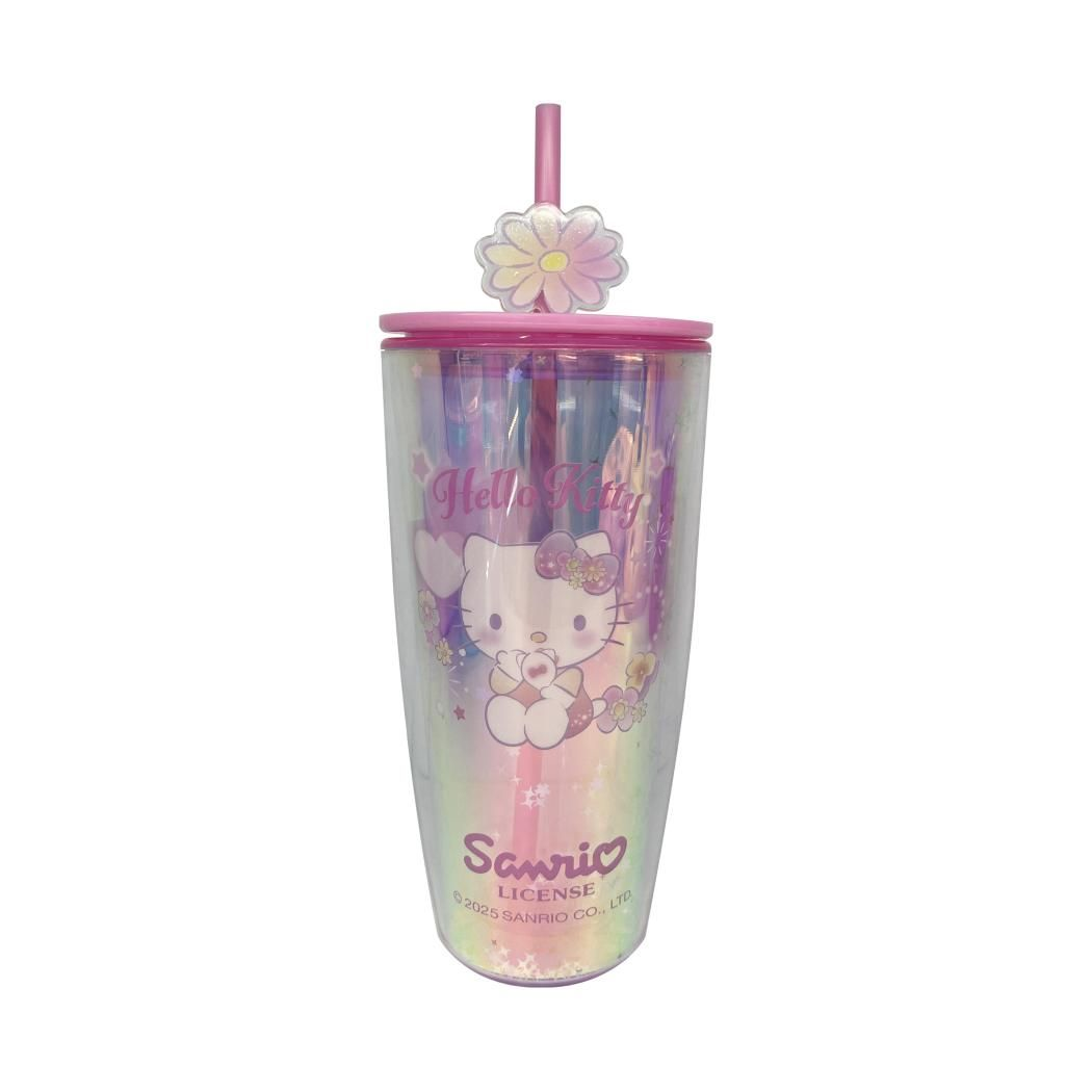 Hello Kitty Flower Language Series Double Wall Plastic Bottle with Straw 730mL Hello Kitty Flower Language Series Double Wall Plastic Bottle with Straw 730mL