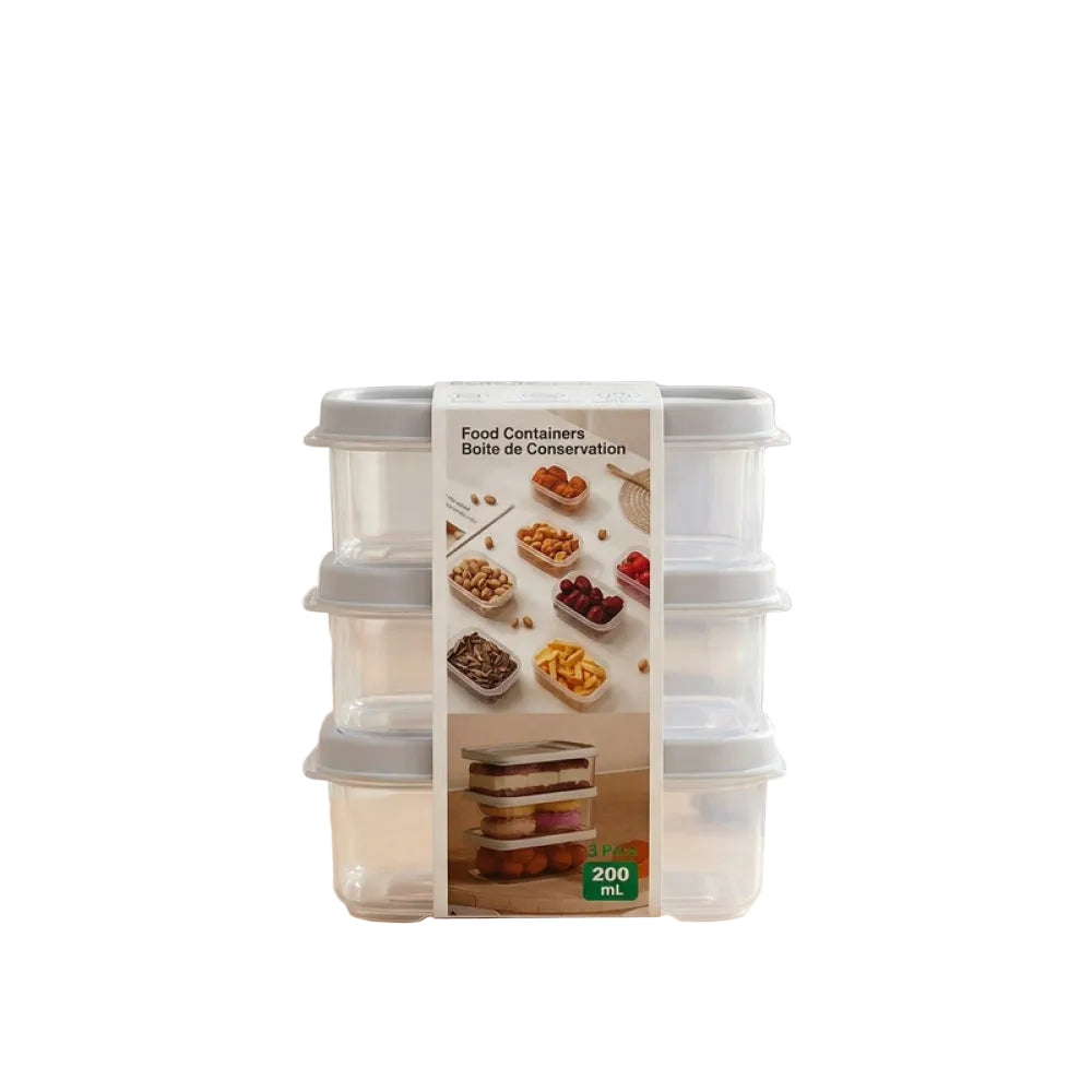 Solid Color Food Containers Set 200mL (3 pcs)(Gray)