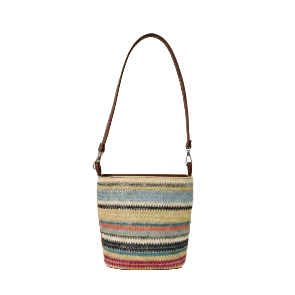 Rainbow Woven Series Bucket Shoulder Bag Rainbow Woven Series Bucket Shoulder Bag