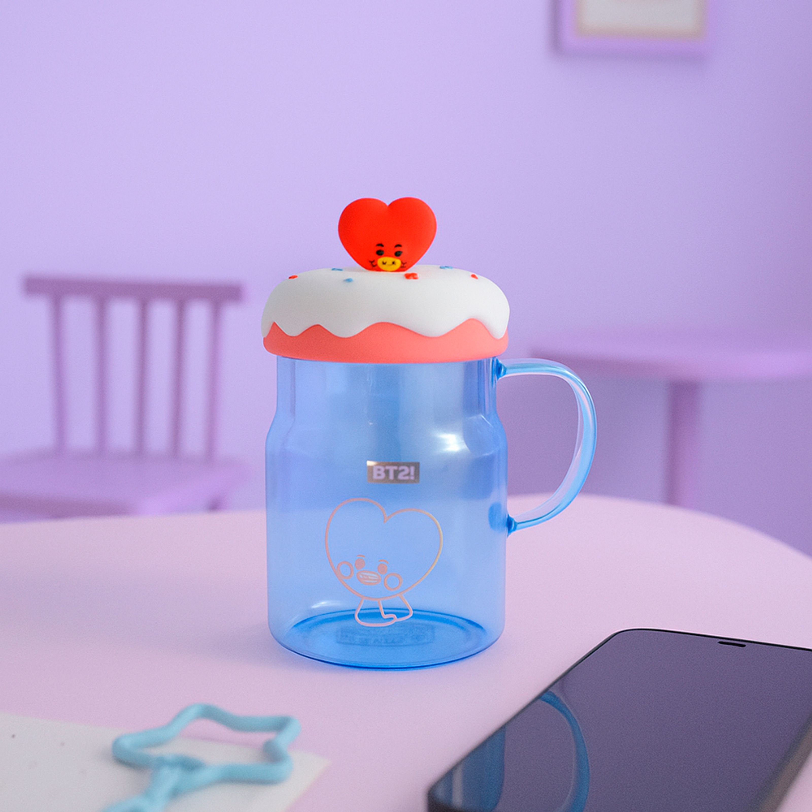 BT21 BABY Collection Glass Mug with Lid & Decoration 640mL (TATA) BT21 BABY Collection Glass Mug with Lid & Decoration 640mL (TATA)