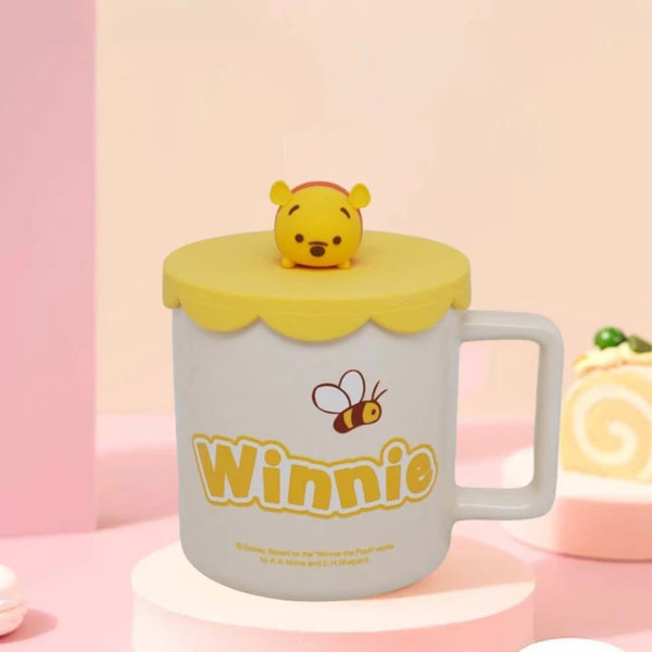 Disney Winnie the Pooh Collection Cartoon Ceramic Cup with Silicone Lid (425mL) (Winnie the Pooh)